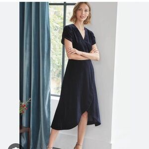 Cefinn Velvet Faux Wrap Dress